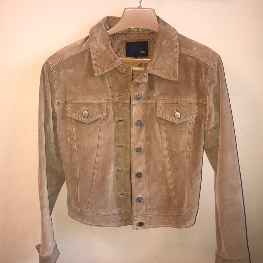 Suede jean jacket